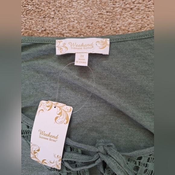 NWT Suzanne Betro Womens Green Lightweight Top. Size 3X - Picture 2 of 8